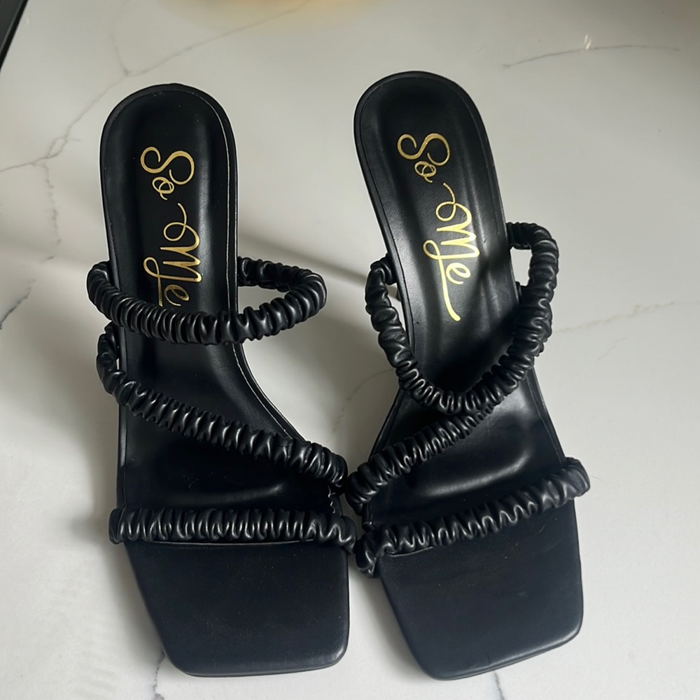 Cute black chic heels